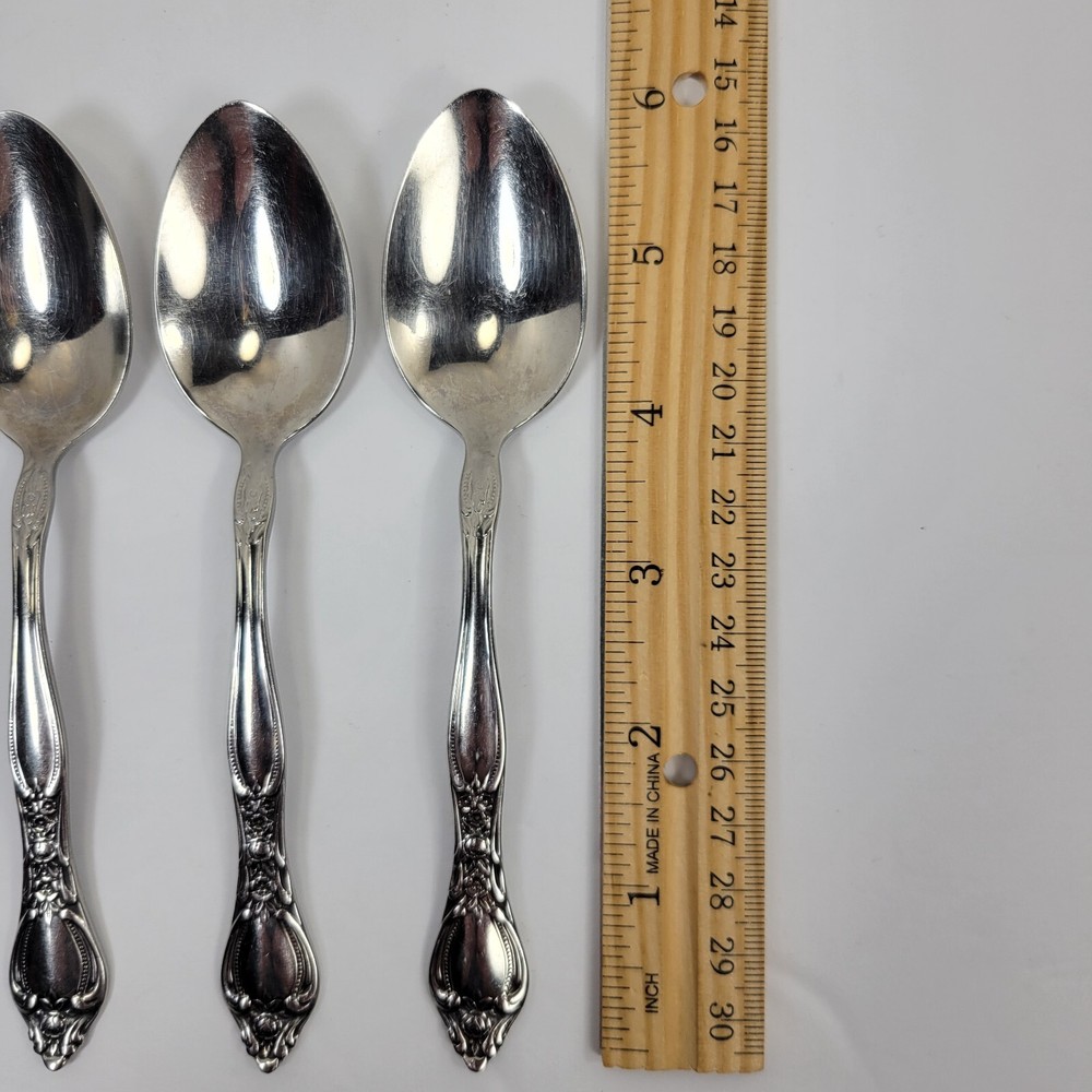 4 Teaspoons Oneida West Bend AFFECTION Pattern Stainless USA Glossy Flatware