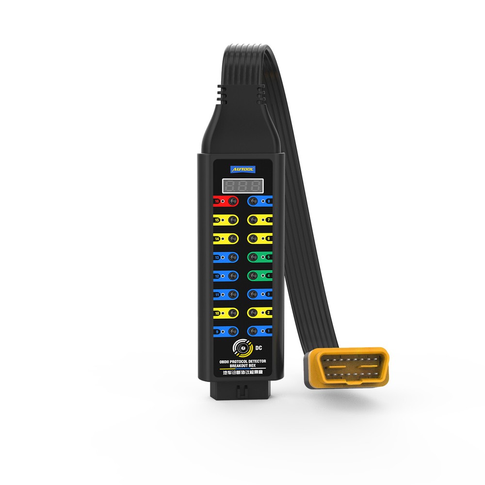 AUTOOL OBDII CAN Breakout Box Voltage Display OBDII Protocol Detector Diagnostic