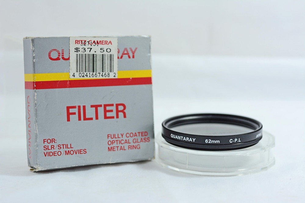 QUANTARAY 62MM CIRCULAR POLARIZING CAMERA LENS FILTER (NEAR MINT)