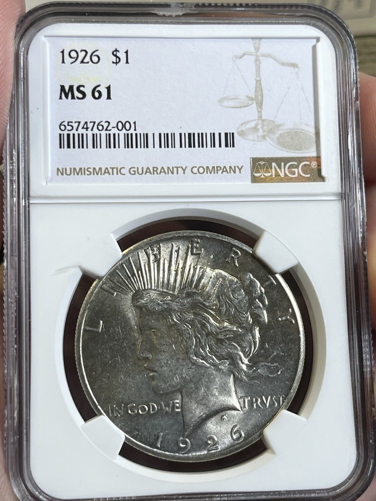 1926 PEACE DOLLAR NGC MS 61