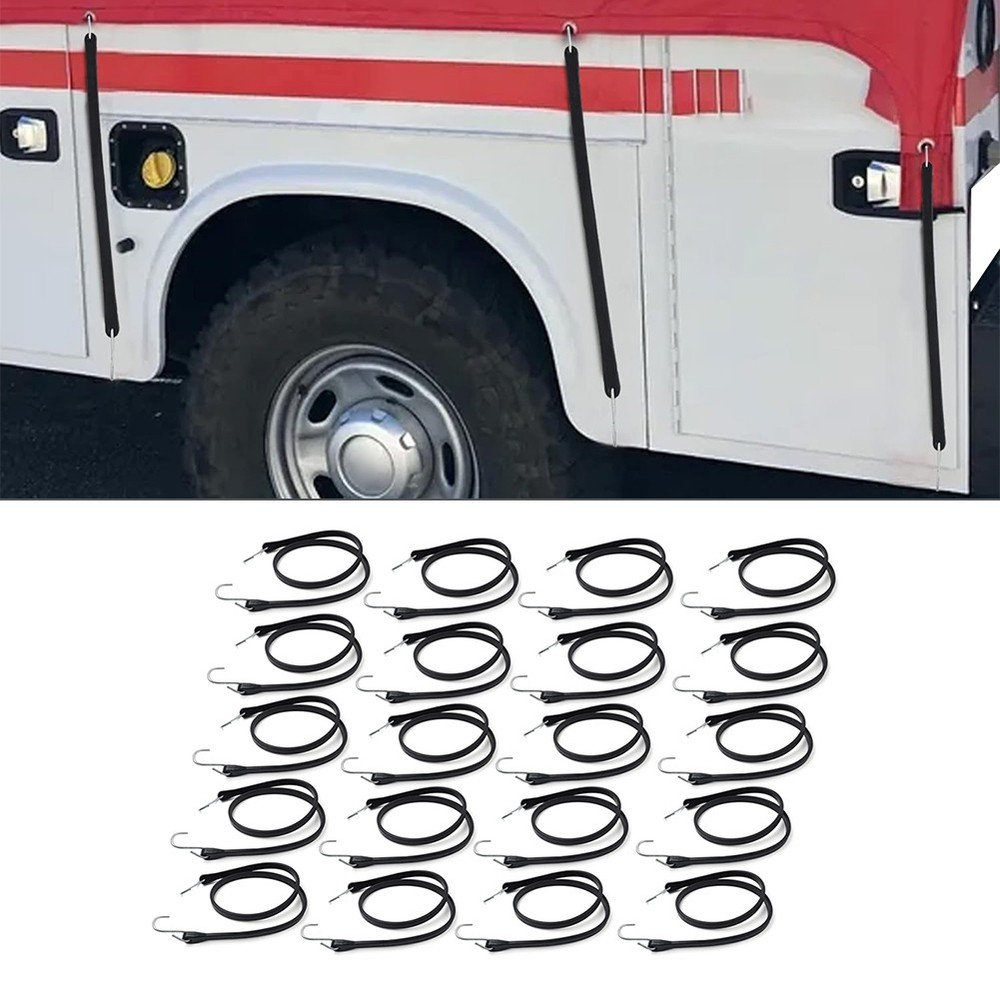 41" Heavy Duty Rubber Tarp Straps Tie Down Bungee Cords With Hooks 41"