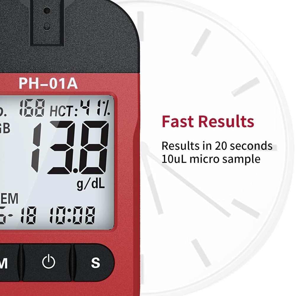 Home Hemoglobin Test Meter with 50 Test Strips Kit Easy Use Hemoglobin Test..46