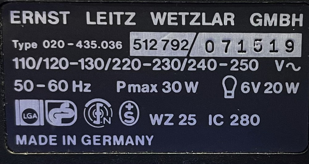 LEITZ LABORLUX K BINOCULAR MICROSCOPE 02043.036 W