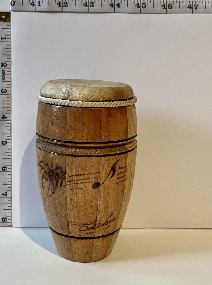 Cuban Mini Style Bongo Hand Painted 5-1/2” tall *Decorative & Functional*