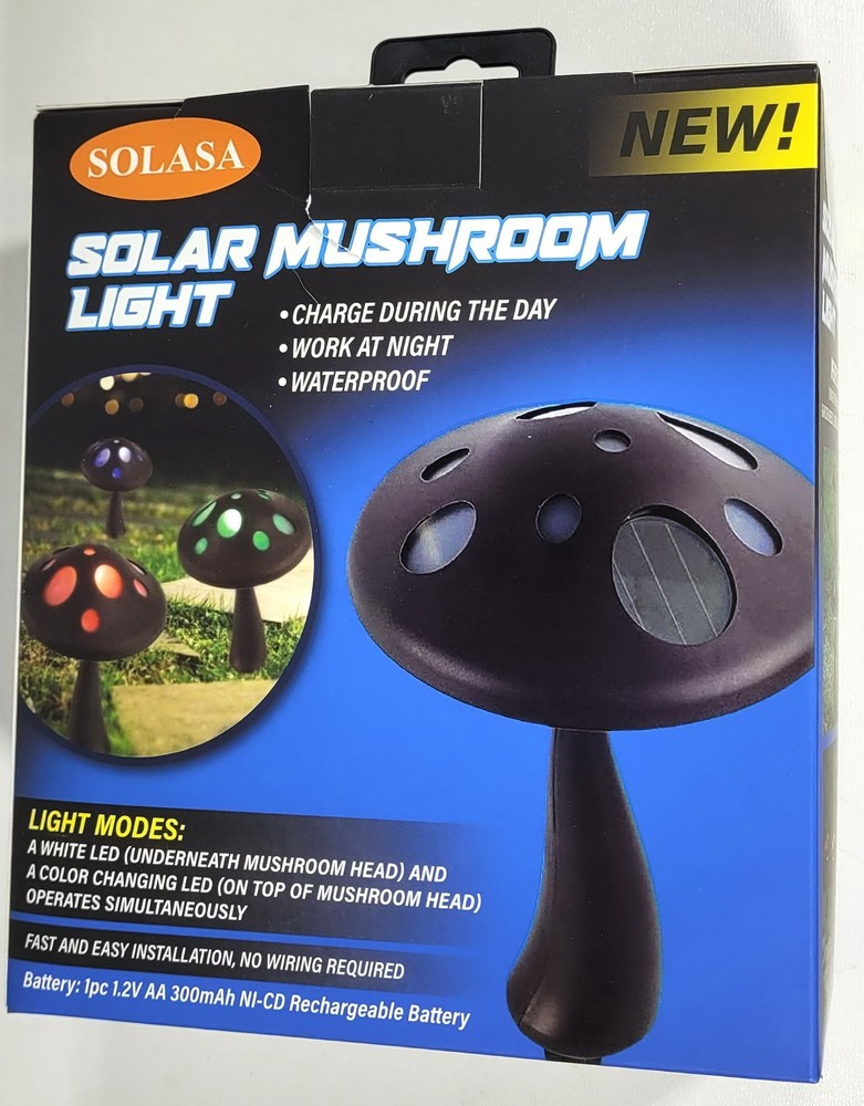 Solasa Solar LED Multicolor - Mushroom Light, 15.75" Single Pack