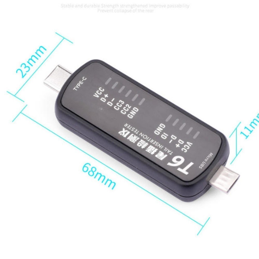 for T6 Tail Insertion Tester with Type C and forMini Dual Interface For Testing
