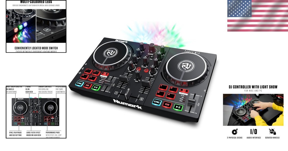 Beginner-Friendly Party Mix II DJ System with Lights & Touch-Sensitive Controls