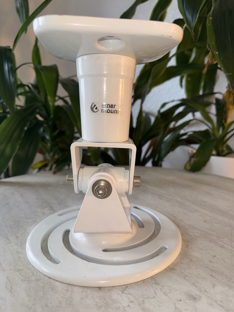 Amer Mounts White Adjustable Wall Mounted Surveillance Camera Bracket