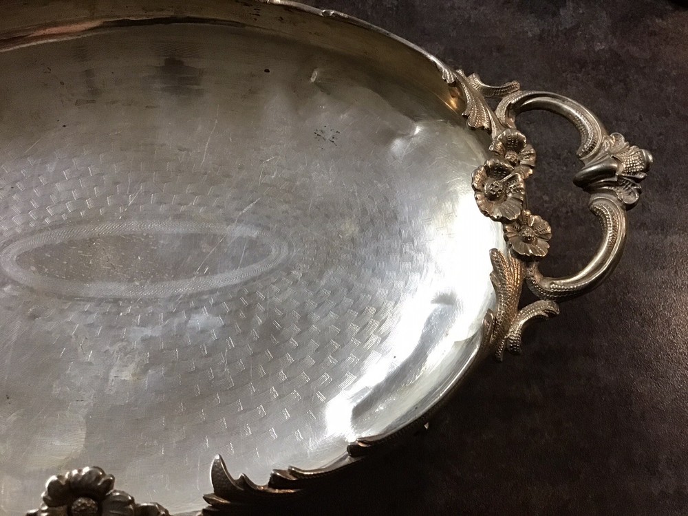 Antique Solid Sterling Silver Hand Made German Ornate footed Central piece