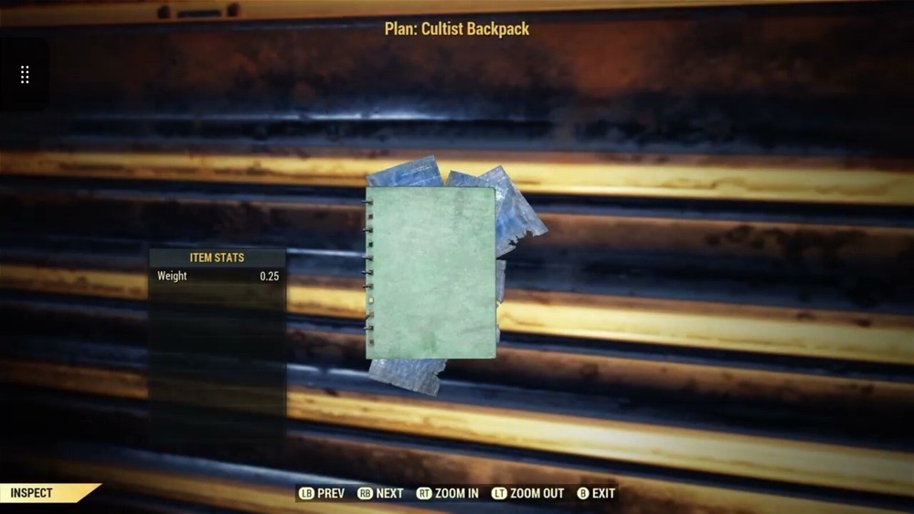 (Xbox) Cultist Backpack Plan