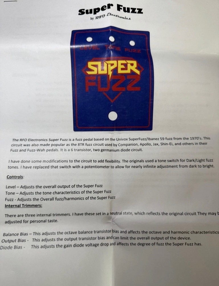 Rfo Electronics Super Fuzz