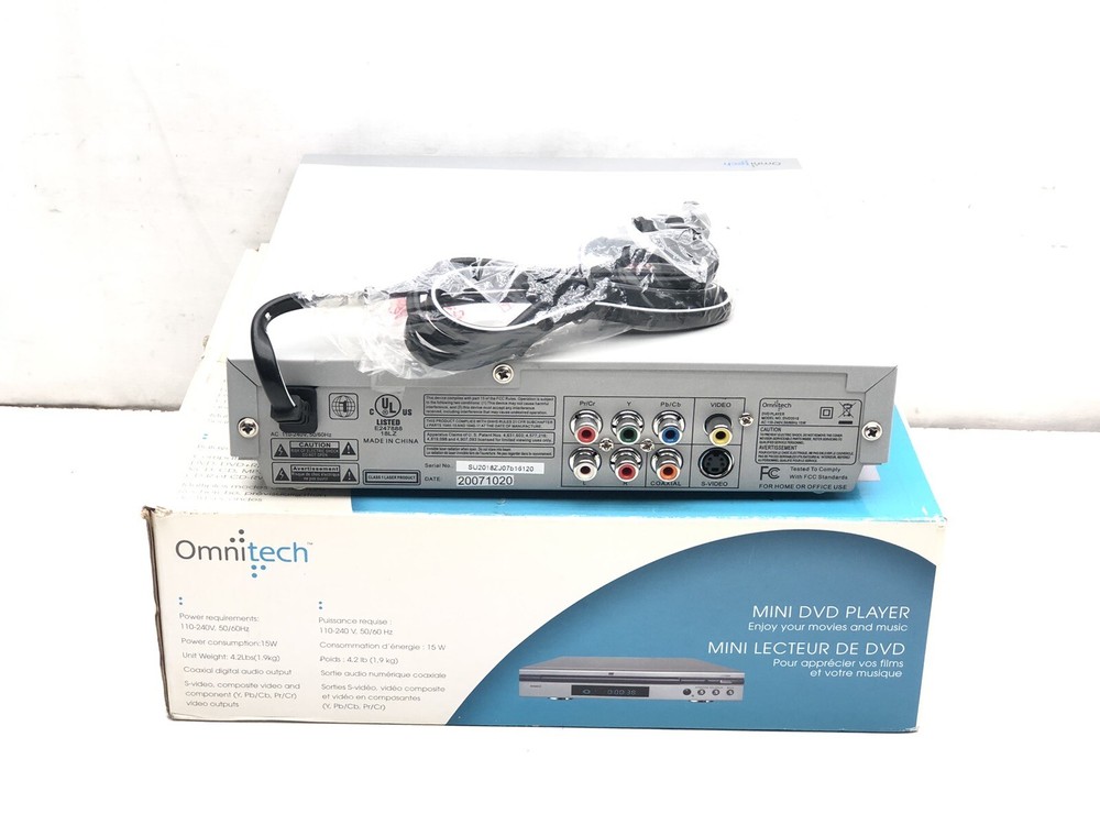 Omnitech DVD2018 DVD Player With Remote And A/V Cables