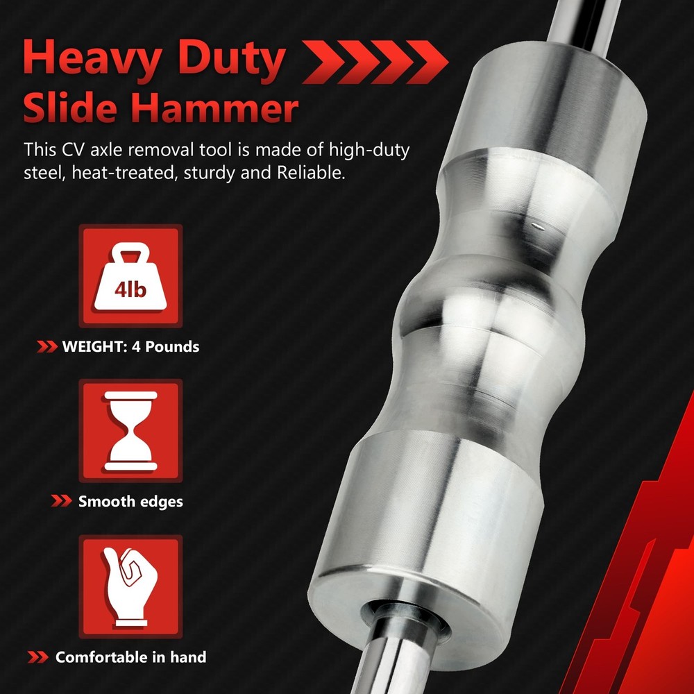 Inner CV Axle Puller Removal Tool with Slide Hammer & 48mm 63mm CV Joint Fork...