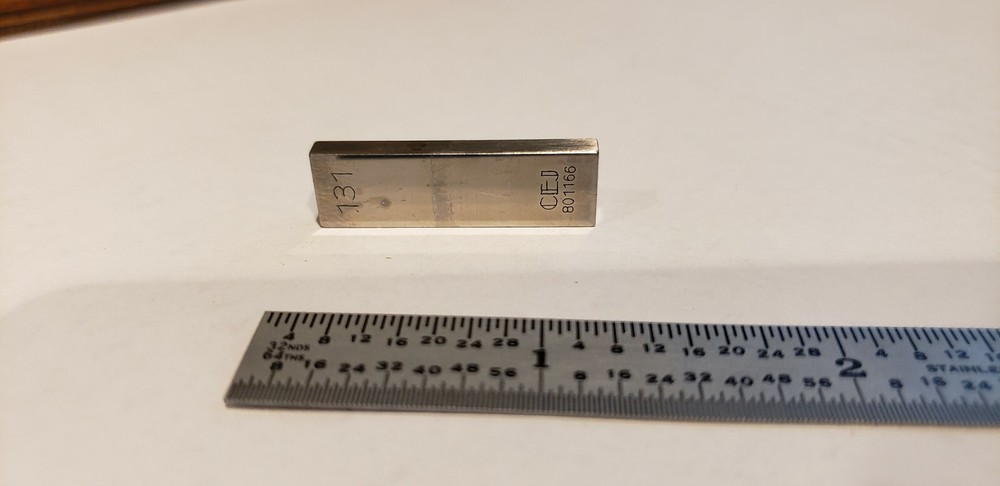 .131" CEJ Rectangular Steel Gage Gauge Block, Grade B