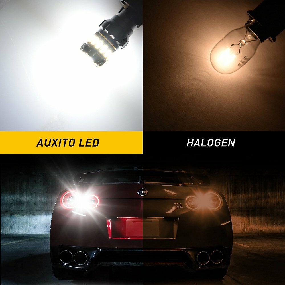 Pack4 AUXITO 921 912 T15 LED Reverse Backup Light Bulb 2400LM 6500K Super Bright