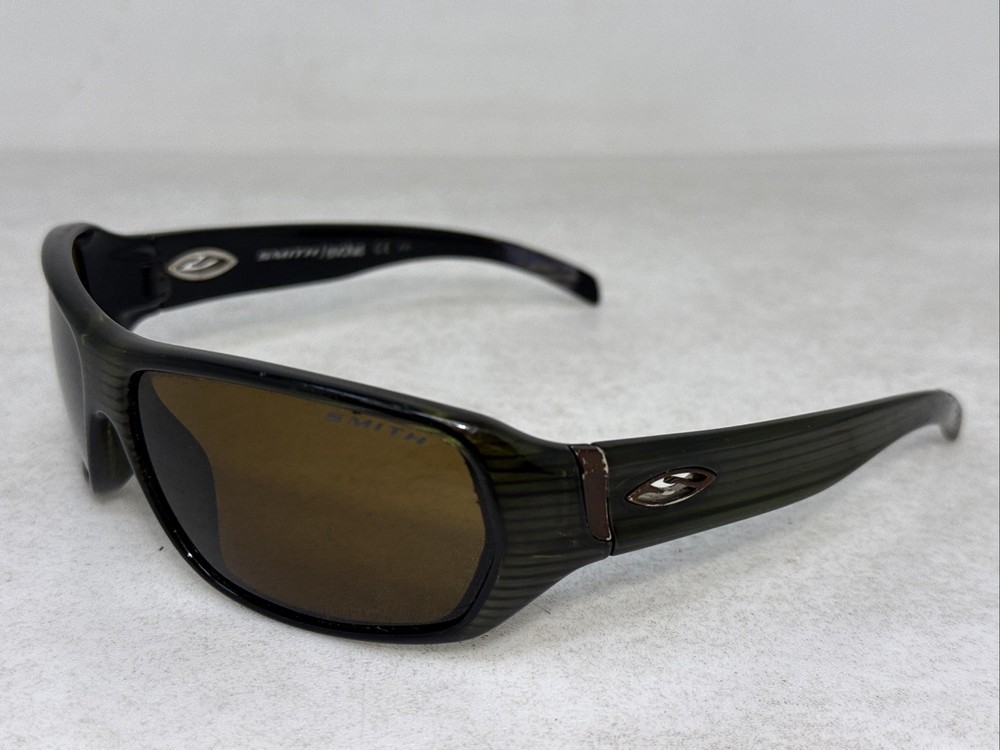 Vintage SMITH Evolve Green Chemical Stripe Frames w/ Brown Polarized Optics