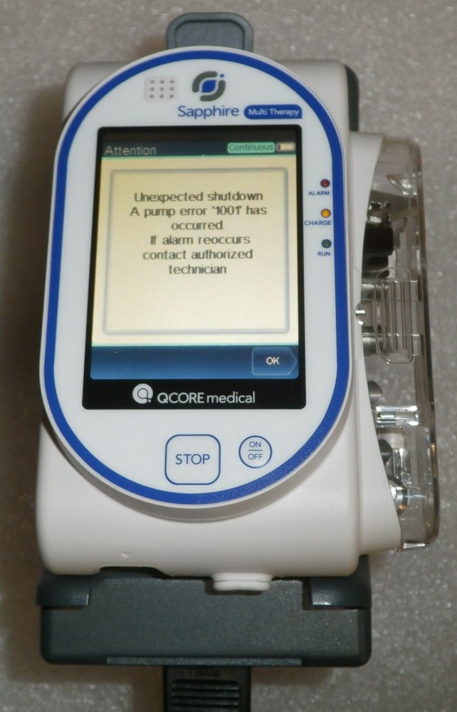 Eitan QCore Sapphire Infusion Pump - Internal Error, Yellow Marking