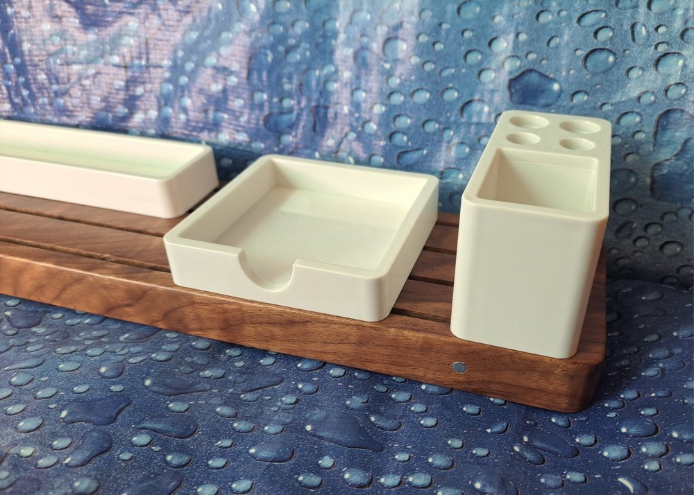 OGMONK GATHER MODULAR DESK ORGANIZER WALNUT BIN18