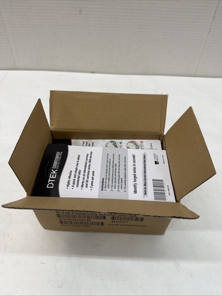 Control Group D-TEK Counterfeit Detector Pens, Black, Pack Of 36