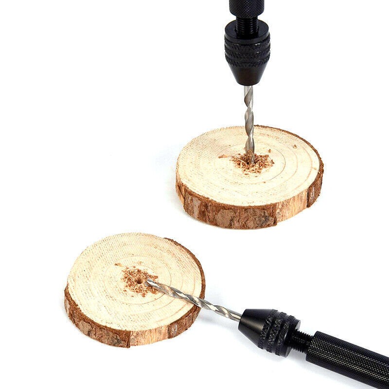 26Pcs Mini Micro Hand Drill Bits Small Manual Keyless Chuck Pin Vise Rotary Tool