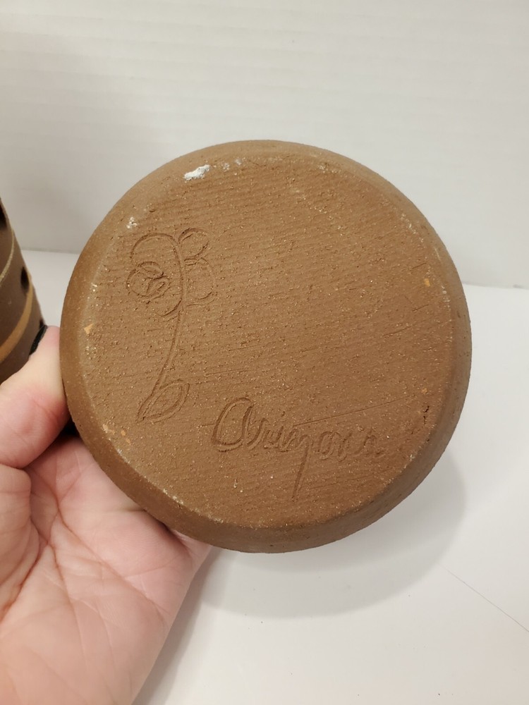 Studio Pottery Signed Votive Holder Diffuser Incense Tabletop Chimanea