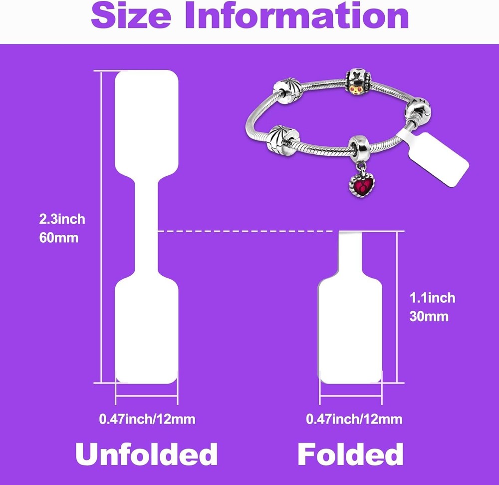 500Pcs Jewelry Price Tags: Rectangular Self-Adhesive Labels for Ring Display