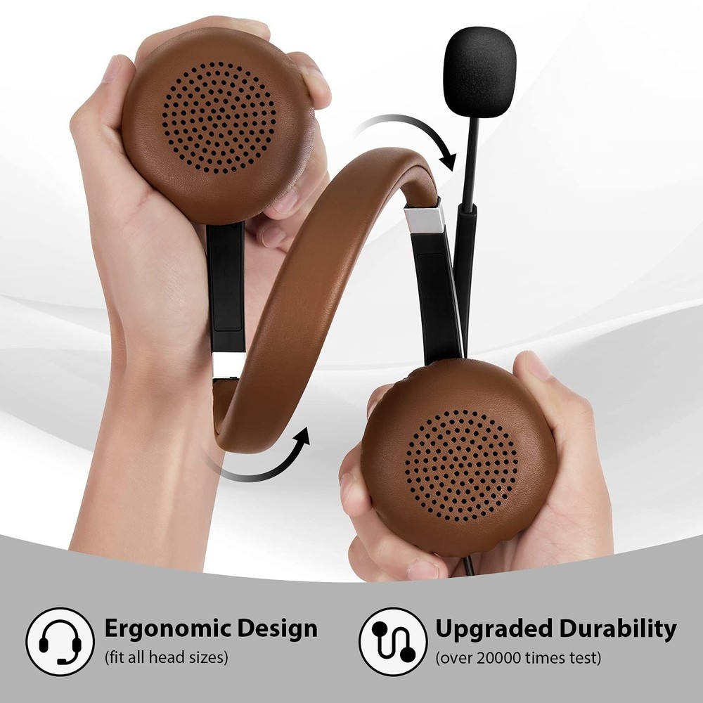 Arama USB Headset with Microphone Noise Cancelling & in-line Call Controls, U...