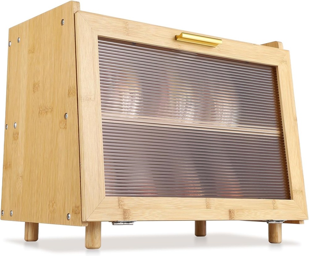 Double Layer Large Bread Box Bread Storage Container with Window Bread Holder