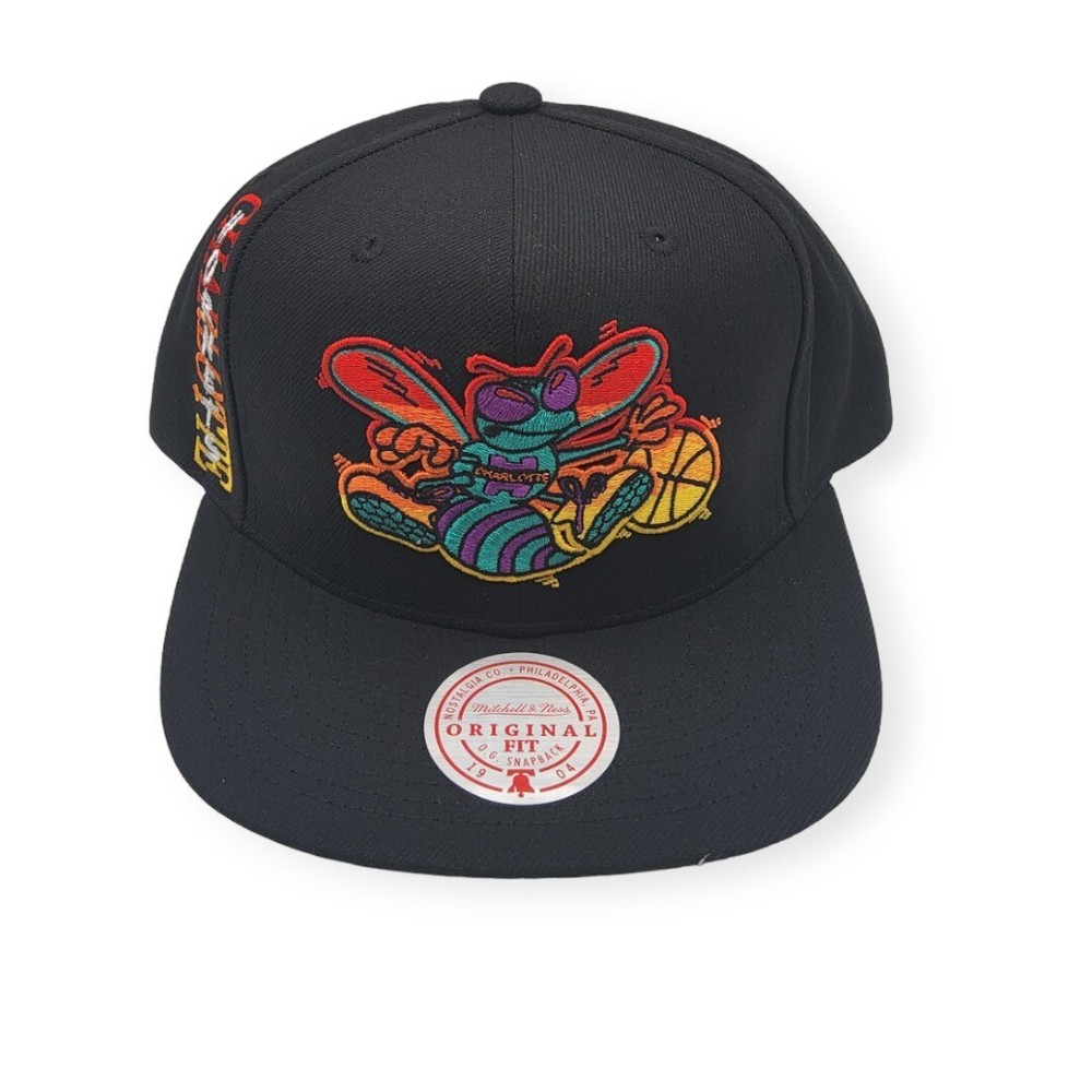 Mitchell & Ness Charlotte Hornets High Grade Black Adjustable Snapback Hat Cap