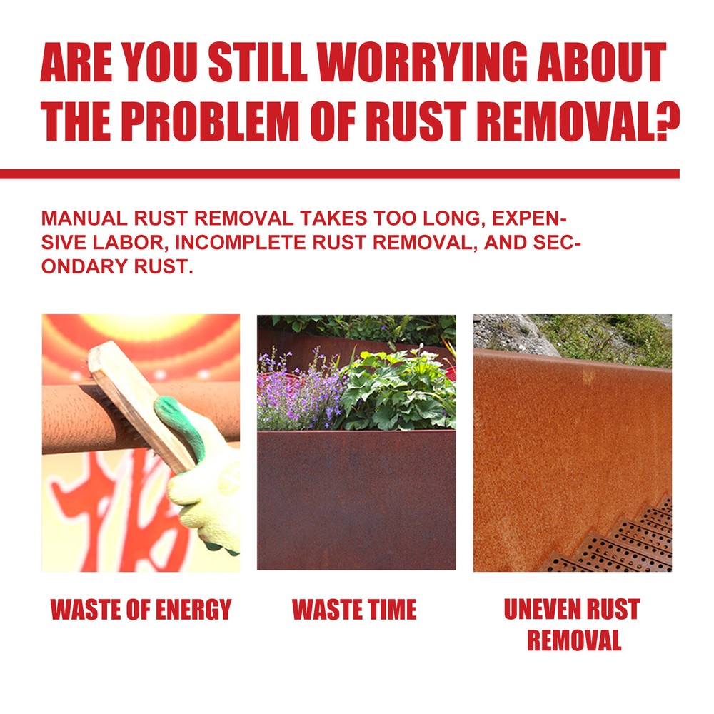 3Pcs Multifunctional Rust Removal Rust Converter Water-Based Primer for Metal US