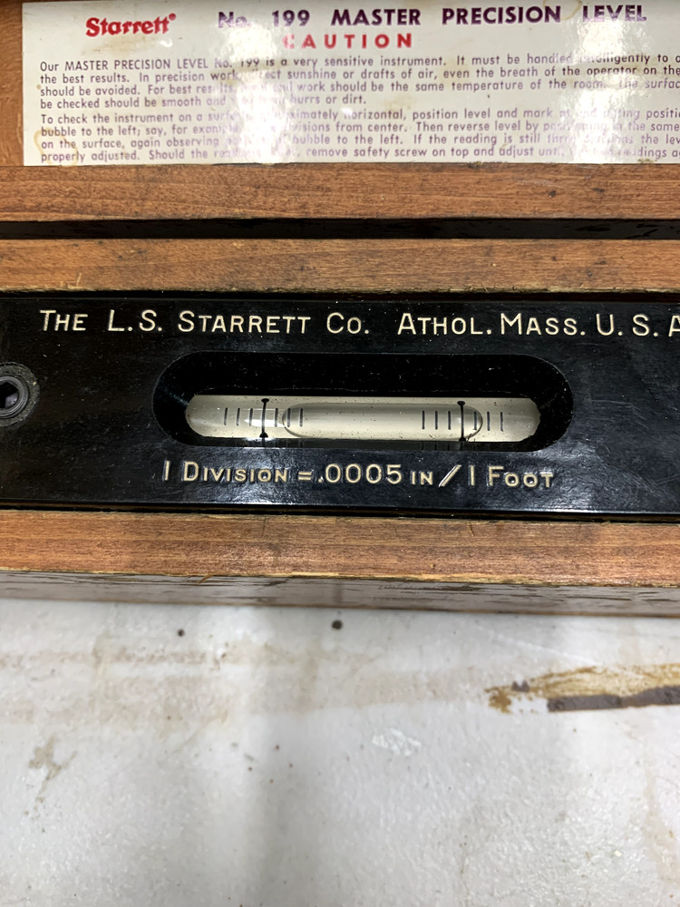 STARRETT 199 MASTER PRECISION LEVEL 0.0005" / 12 "