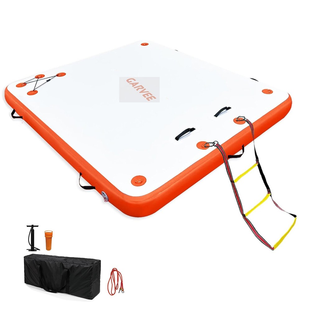 10/8/6FT Inflatable Floating Dock Water Inflatable Dock Platform Mat & Ladder