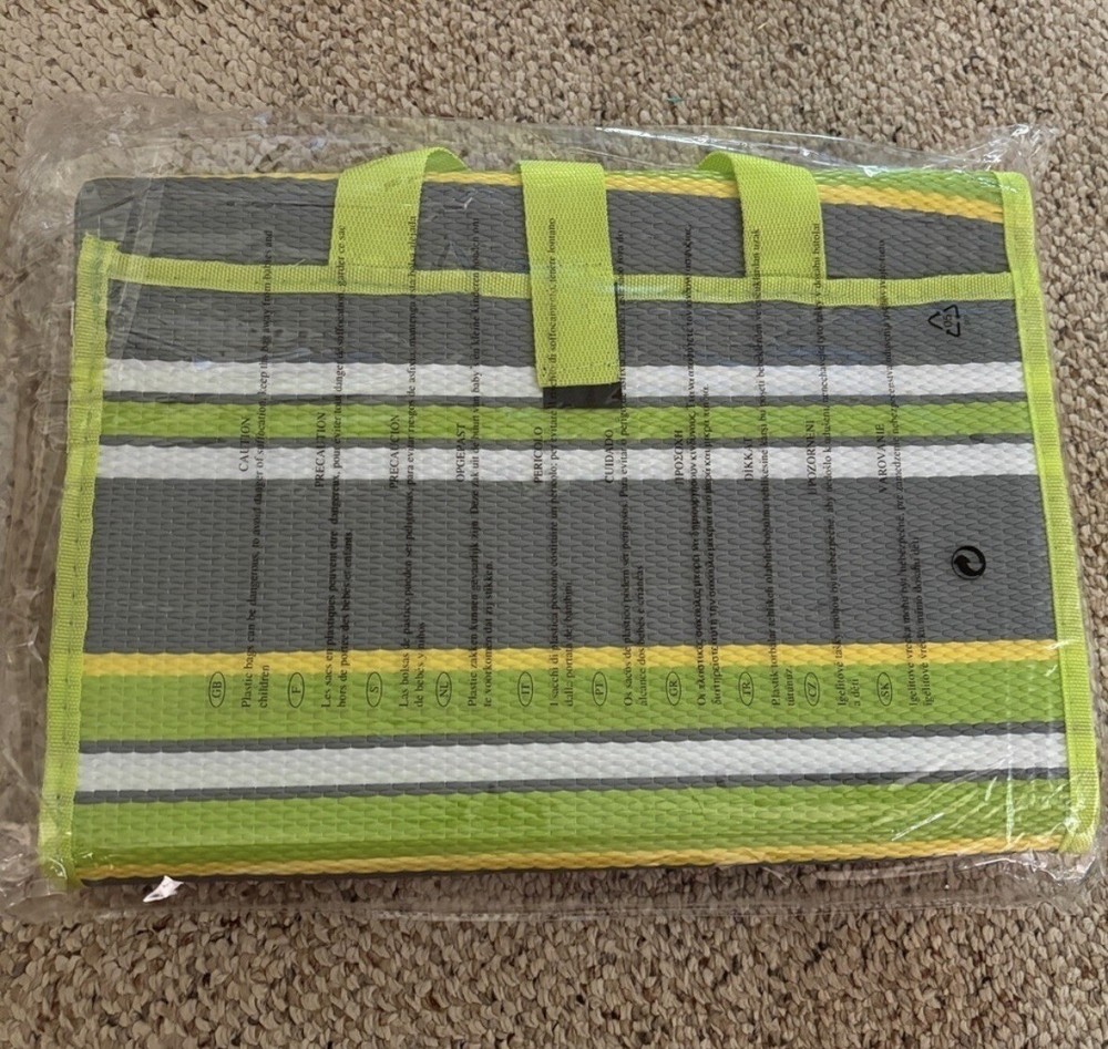 Bass Pro Shops Multi-Purpose Mat - Gray/Lime/White Stripe NEW