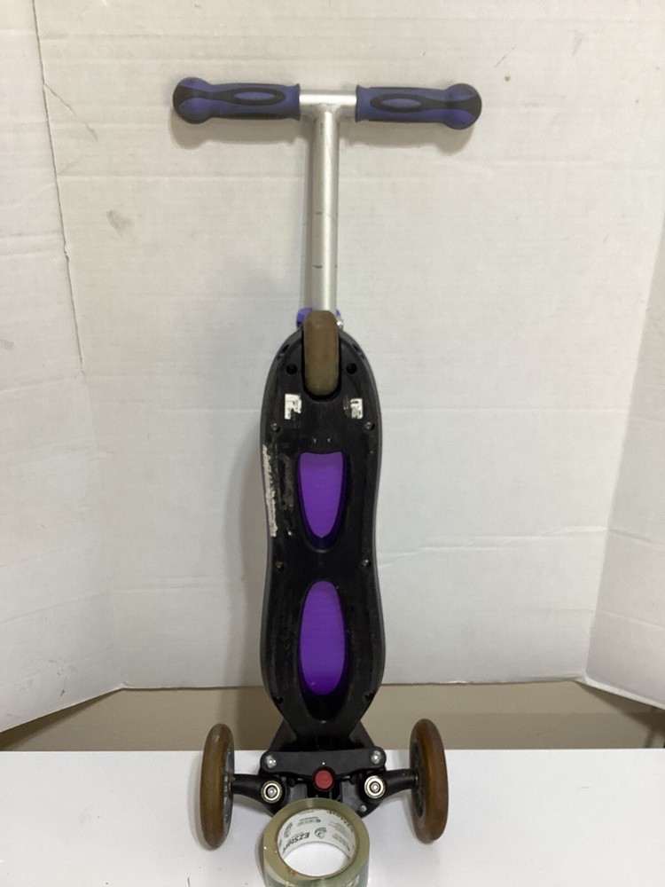 Three Wheel Scooter - Black & Purple - Foldable
