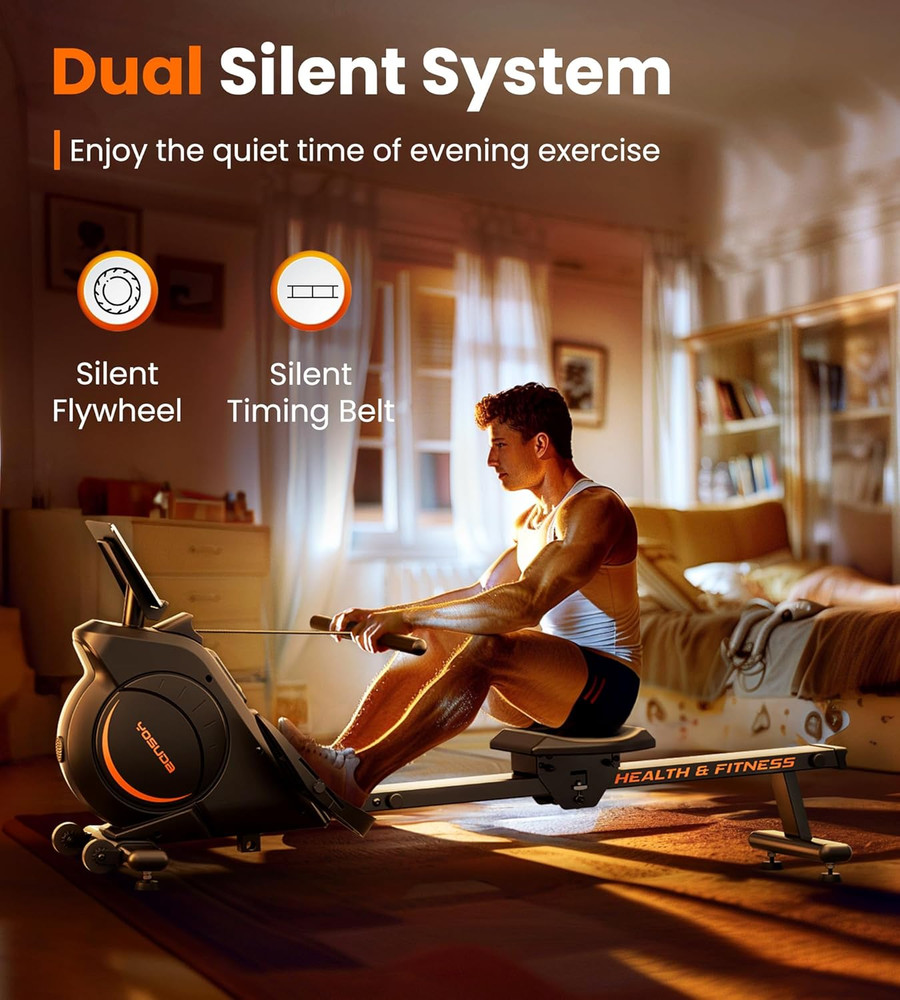 Magnetic/Water Rowing Machine for Home - Rower Machine Use with Bluetooth, App S