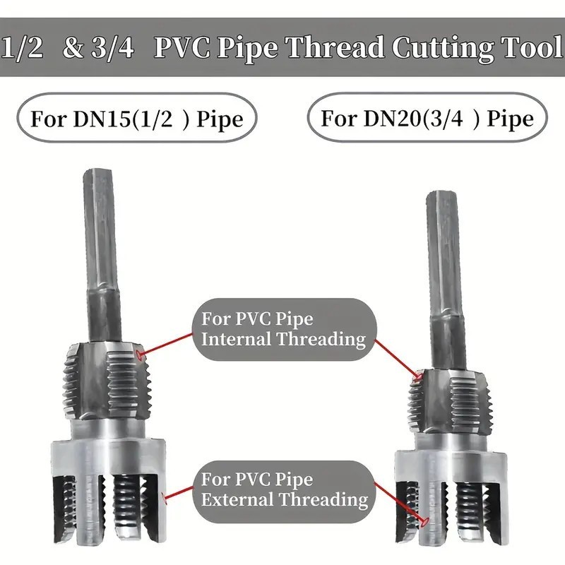2-Integrated Internal & External Pipe Threading-Tool, PVC Pipe Threader Kit USA