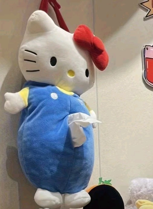 Hanging Kitty Tissue Despenser, Plush! Back load & Pull In Front ,Unisex