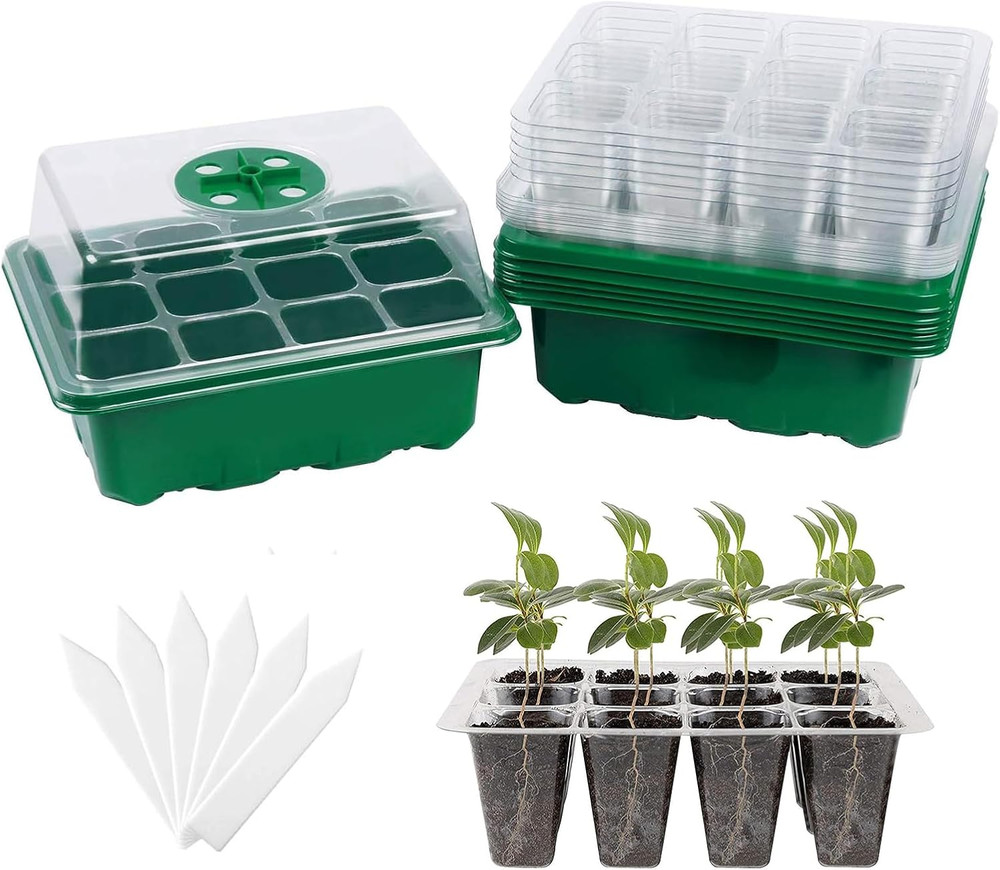 Seed Starter Tray, 6 Set Seedling Kits with Adjustable Humidity Dome, Plant Star