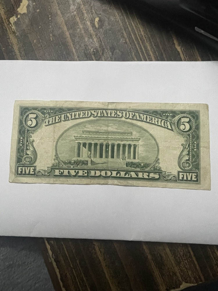 Misprint/ Miscut 1950 $5 Bill Circulated