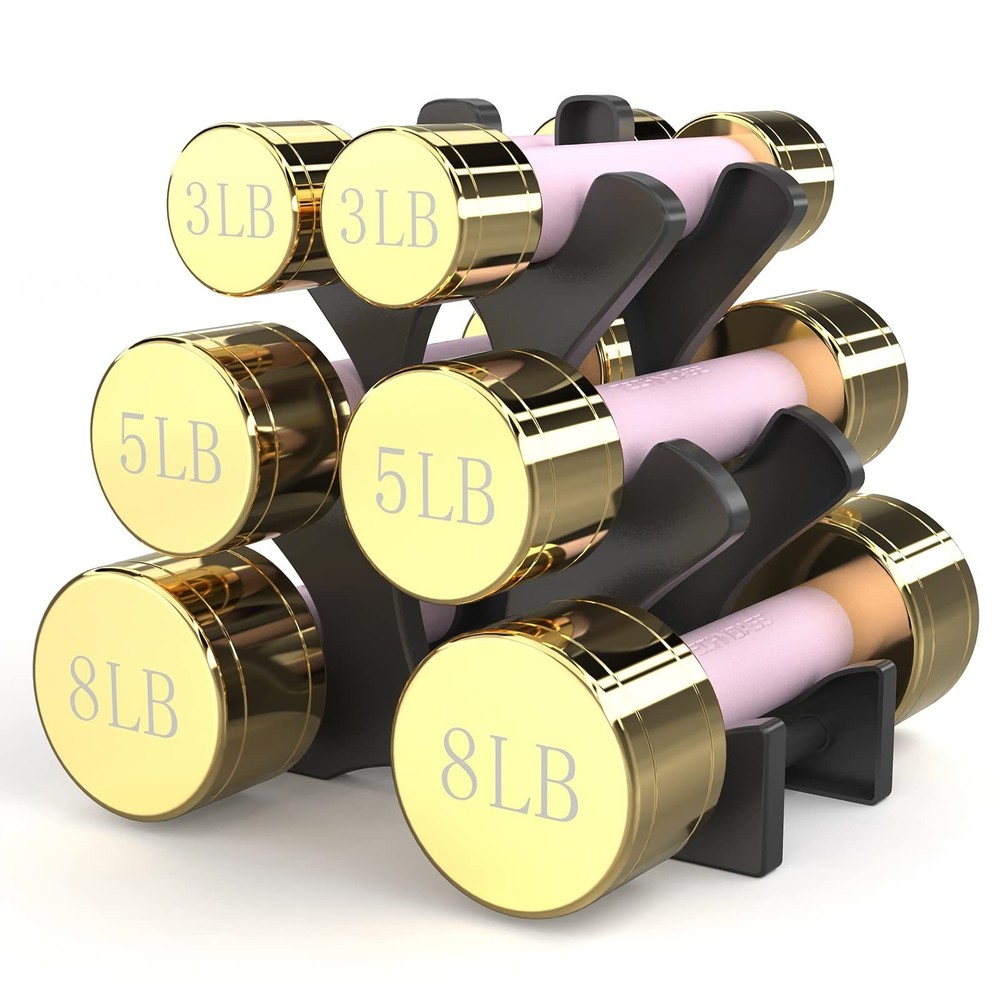 TECHNOAGE Round Dumbbell Sets with Steel Handle, Odorless Neoprene ... Fast Ship
