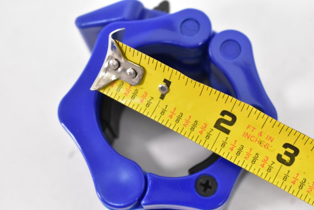 Olympic 2 In Barbell Collars Pair Blue Quick Release Weight Lifting Training