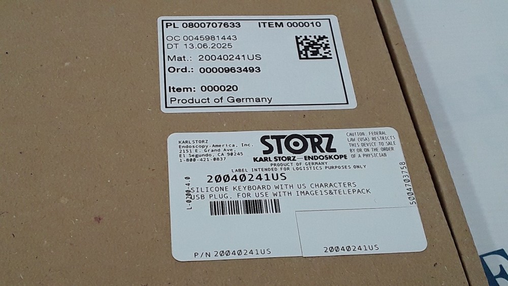 Storz Silicone Keyboard USB Plug PN 20040241US
