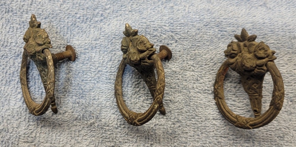 Antique Drawer Pulls - Set Of 3