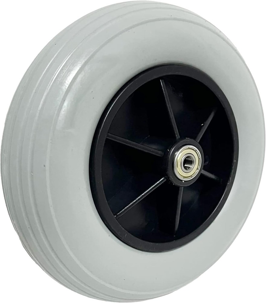 8" x 2" (200x50) Caster Solid Rubber Front Rear 1 Count (Pack of 1), Grey