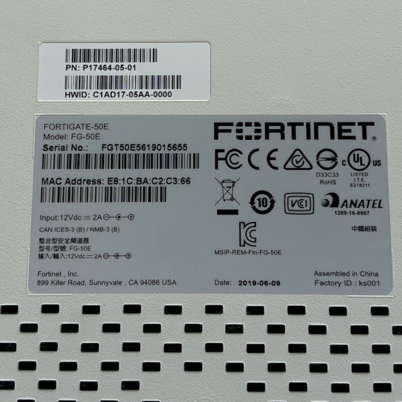Fortinet Fortigate 50E-2R Firewall