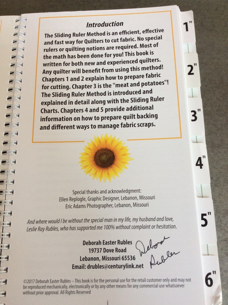 QUILTER'S CUTTING GUIDE - THE SLIDING RULER METHOD BY DEBORAH EASTER RUBLES