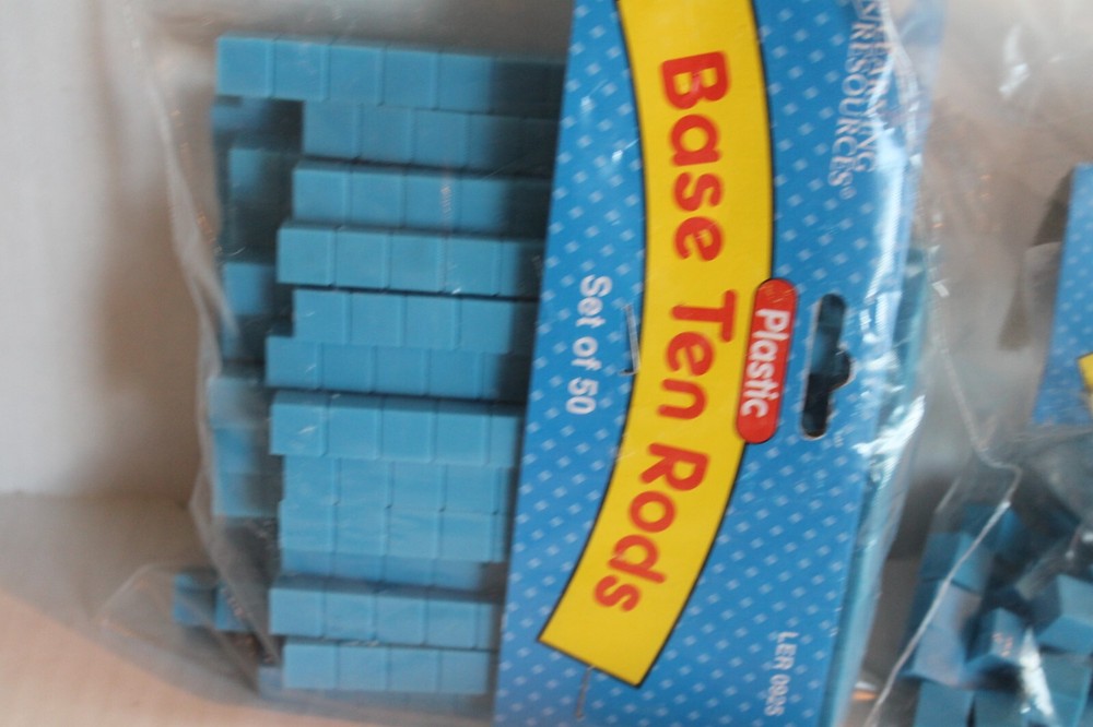 Learning Resources Blue Plastic Base Ten Blocks for Math Manipulatives