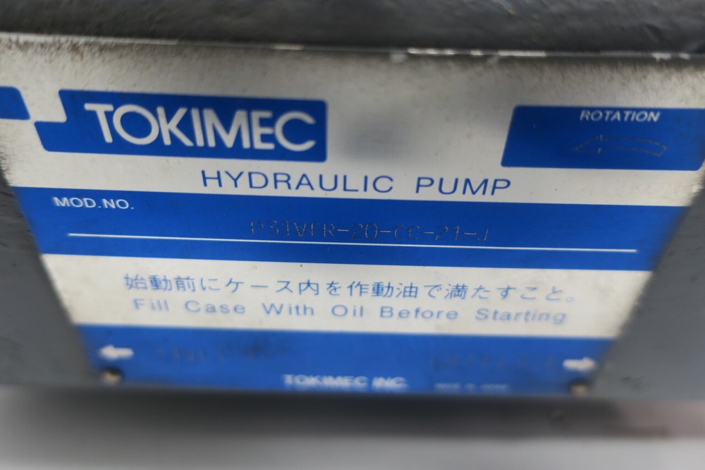 Tokimec P31VFR-20-CC-21-J Hydraulic Variable Displacement Piston Pump
