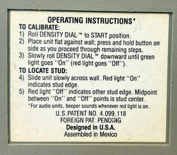 Vintage Zircon Stud Sensor Wall Stud Finder Stud Sensor USA