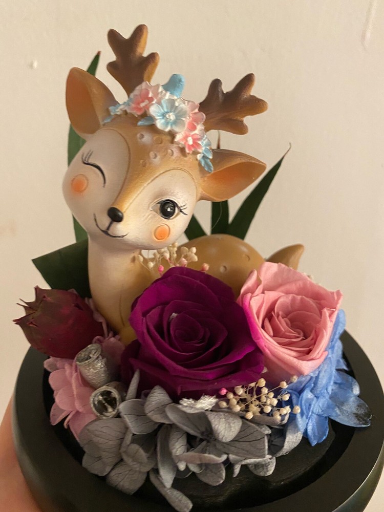 Gift Deer Floral Decor Forever Flower Handmade